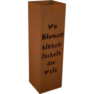 Rostbraune Ferrum Art Design Säule „Gedicht“, 80 cm hoch, für Gartendekoration.