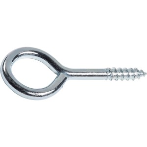 Verzinkte LUX Ringschraube, 4.4x40mm, 4er-Set, für Befestigungen in Holz und Mauerwerk.