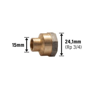 Löt-Übergangsmuffe aus Rotguss, 30 mm, für Rohrverbindungen in Heizungs- oder Trinkwasseranlagen.