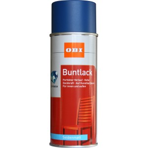 OBI Buntlack Spray RAL 5010 Enzianblau seidenmatt, 400ml Dose.