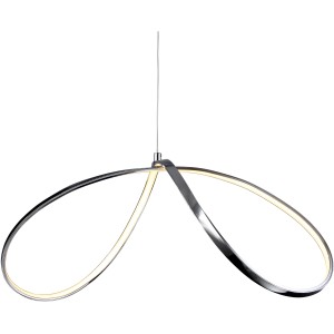 Moderne LED-Pendelleuchte Loop Line von Näve, Chrom, 72x32 cm. Design-Hängeleuchte für Wohnräume.