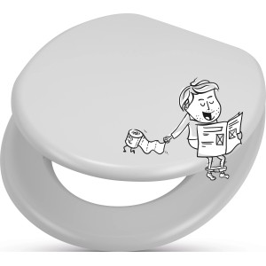 Weißer baliv WC-Sitz Coldai mit Absenkautomatik und Cartoon-Motiv.