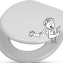 Weißer baliv WC-Sitz Coldai mit Absenkautomatik und Cartoon-Motiv.