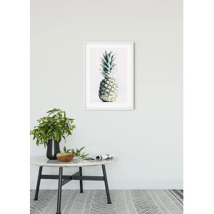 Wandbild Pineapple (50x70 cm) im weißen Rahmen. Ananas-Motiv für Wohnraum.