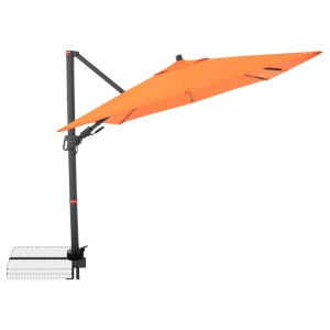 Oranger Doppler Ampelschirm MyZone, 210x210 cm, mit Kurbel und Drehfunktion.