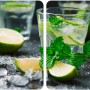 Wenko Herdabdeckplatten Mojito 2er Set: Mehrfarbige Glasplatten mit Limetten- und Minz-Motiv.
