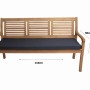 Marineblaues Gartenbank Kissen 110x50 cm für 2-Sitzer Bänke. Bequeme Sitzauflage für Outdoor.