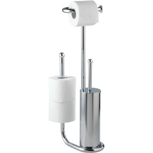 Wenko Stand WC-Garnitur Universalo Chrom mit WC-Bürste und Papierhalter.