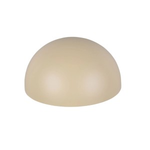 Sandfarbene, halbrunde Außenwandleuchte MAAS aus Aluminium, B27xH14cm.