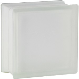 Glasstein Vollsicht Weiß 2-Seitig Satiniert 19 cm x 19 cm x 10 cm