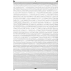 Gardinia Easy Fix Plissee, weiß, 90x130cm, mit 2 Bedienschienen für flexible Fensterdekoration.