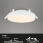Weiße Briloner LED-Einbauleuchte Plat, Ø 10 cm, warmweißes Licht. Ideal als Einbaustrahler.