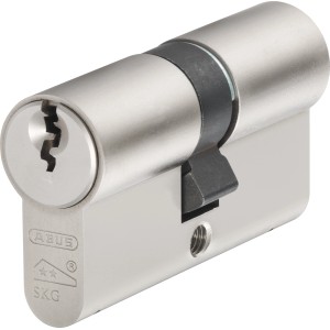 Abus Einbaudoppelzylinder E60 45/55 NP, Profilzylinder aus Metall mit Schlüssel