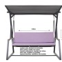 Lila Setgarden Kissen für Hollywoodschaukel, 110x50x7cm, 2-Sitzer Schaukel.