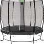 Schwarzes EXIT Lotus Classic Gartentrampolin, Ø 253 cm, mit Sicherheitsnetz für sicheren Springspaß.