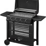 Schwarzer Enders Gasgrill San Diego Next 4 mit 4 Brennern und Edelstahlrost.