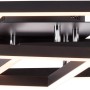 Moderne, schwarze LED-Deckenleuchte Kjorn mit drei quadratischen Leuchtelementen für Innenräume.