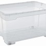 Transparente OBI Allzweckbox Santos Oversize mit Rollen, 140 l, zur Aufbewahrung und zum Transport.