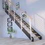 Treppe Kos 14 Stufen Eiche Rustik Natur 107 cm Design-Geländer Schwarz FSC®_8