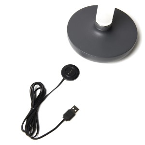 Konstsmide LED-Akku-Vase Biarritz, dunkelgrau, mit USB-Ladekabel. Außen-Dekoleuchte.