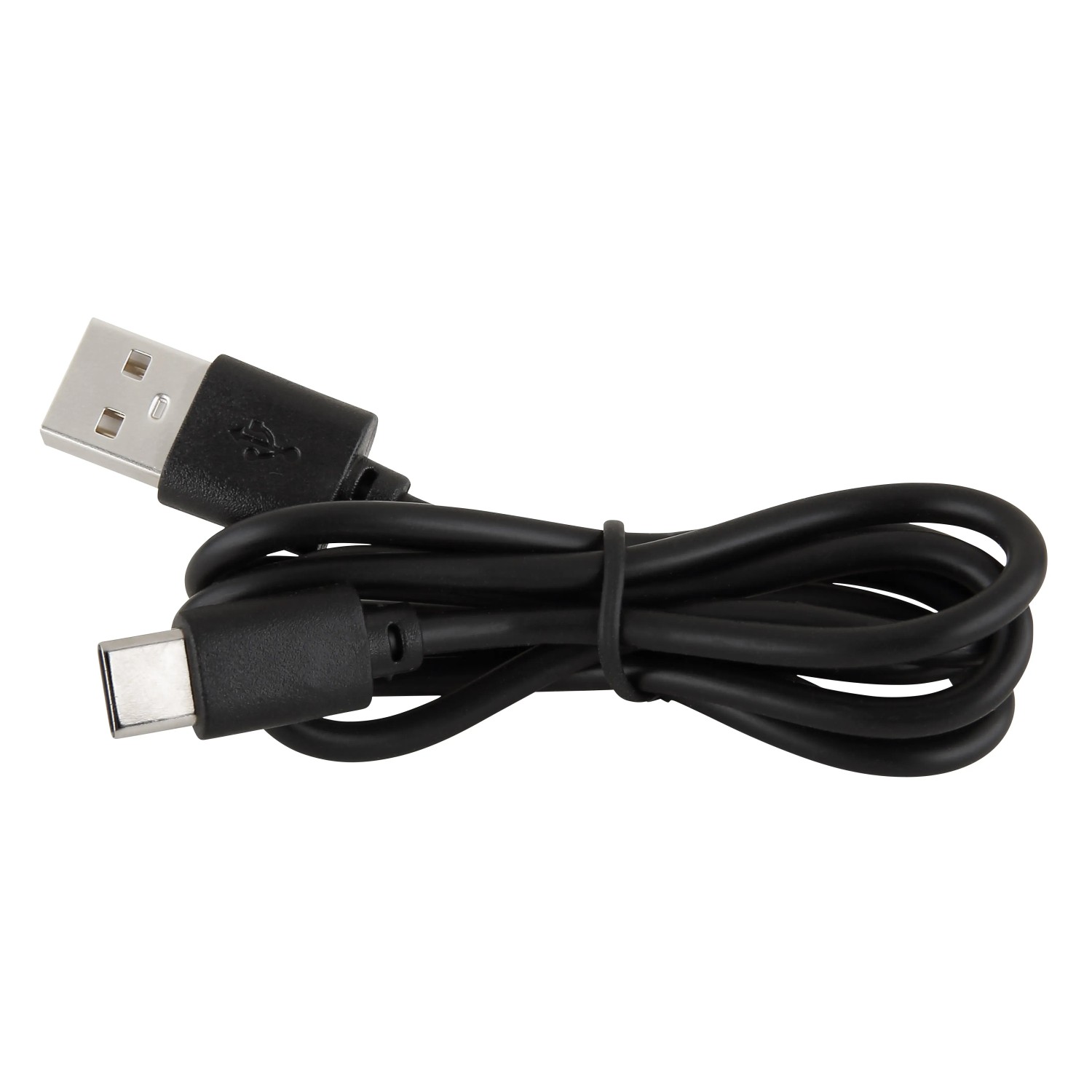 Schwarzes USB-Kabel (USB-A auf USB-C) für Globo Sandrina LED-Tischleuchte.