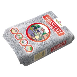 Sack Granitsplitt Salz-Pfeffer, 8-12 mm, 25 kg. Zierkies für Garten- und Landschaftsbau.