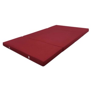 Beautissu Comfort Klappmatratze, 195x120x7cm, dunkelrot, zusammenklappbar als Gästebett oder Reisematratze.