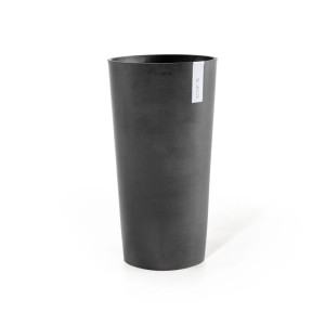 Dunkelgrauer, hoher Ecopots Pflanztopf Amsterdam, 41x76 cm, ideal für Innen- und Außenbereich.