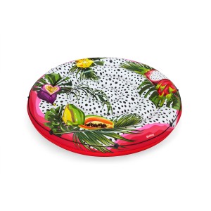 Bestway Badeinsel Fruits of Paradise, Ø 188 cm, mit tropischem Fruchtmuster und umlaufender Halteleine.