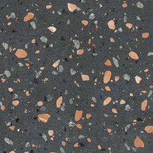 Feinsteinzeug Bodenfliese Materia Anthrazit, matte Oberfläche mit Stein-Optik.