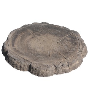 Häusler Trittholz Versteinertes Holz, Ø 48cm, braune Terrassenplatte in Baumscheiben-Optik.