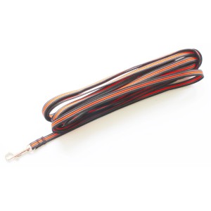 Schwarze/orange Heim Hunde-Suchleine Super-Grip, 10 m lang, mit Signalstreifen und Karabinerhaken.