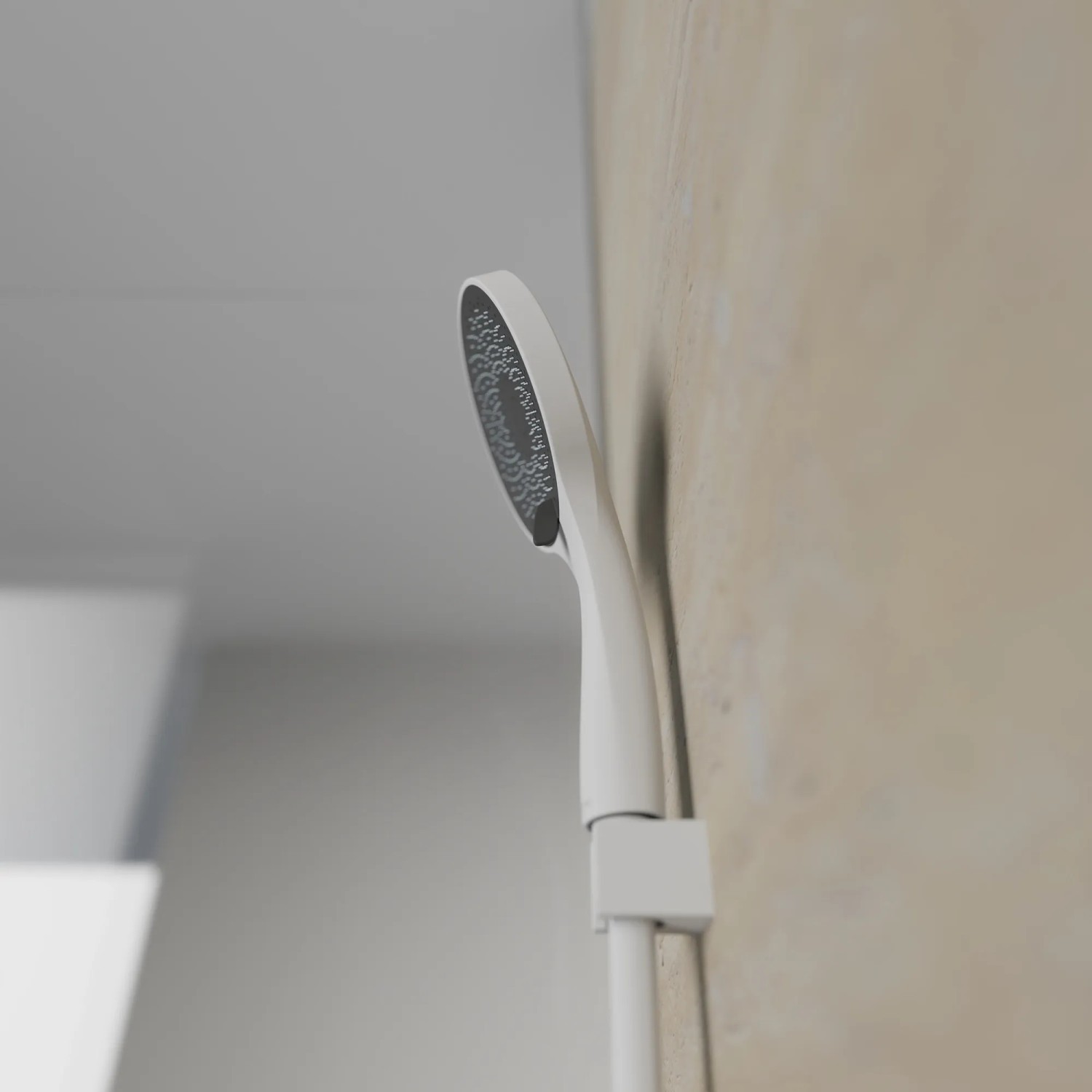 Schütte Handbrause Capri, weiß matt/anthrazit, 3-fach verstellbar, mit Antikalk-Noppen.