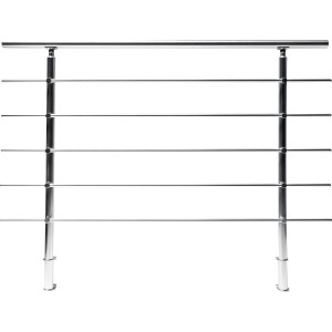 Dieda Geländerset, Aluminium, eloxiert, mit waagerechten Rundstäben. Ideal für Balkon und Treppe.