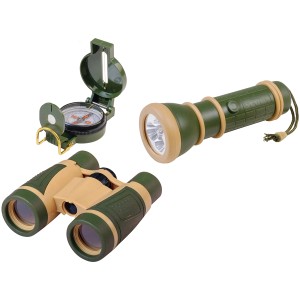 Scout Entdecker-Set für Kinder: Fernglas, Kompass und Taschenlampe für Outdoor-Abenteuer.