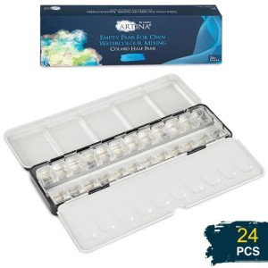 Artina Colaro Leerkasten für Aquarellfarben mit 24 Näpfen, ideal für Künstler.