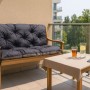 Setgarden Double Outdoor Kissen Bankauflage marine auf 2-Sitzer Gartenbank auf Balkon. Komfortables Sitzkissen 120x60x60cm.