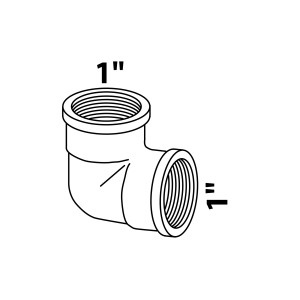 Kirchhoff Winkel 90° mit 30,3 mm (1 IG) Gewinde, blank, für Sanitär-, Heizungs- & Trinkwasserinstallation.