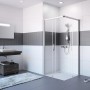 Hüppe EasyEntry Gleittüreckeinstieg, 80x200 cm, Silber hochglanz im Badezimmer.