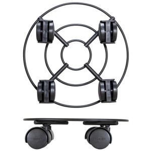 Wagner Pflanzenroller Draht GH 0942, schwarz matt, Ø 23 cm, mit Doppelrollen.