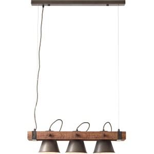 Brilliant Pendelleuchte Decca 3-flammig Schwarz und Holz