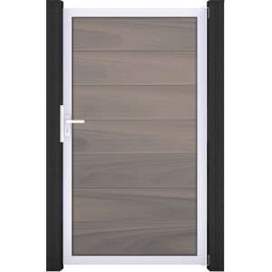 GroJa Tor Solid Grande, 150x180 cm, Bi-Color Co-Extrudiert mit EV1 Rahmen. Sichtschutzzaun Tor.