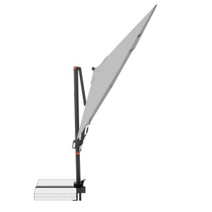 Hellgrauer Doppler Ampelschirm MyZone 210x210 cm mit Dreh- und Neigungsfunktion.