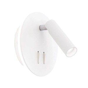 Orion LED Wandleuchte, weiß, rund, Ø 15 cm, mit schwenkbarem Leselicht. Ideal für Bett.