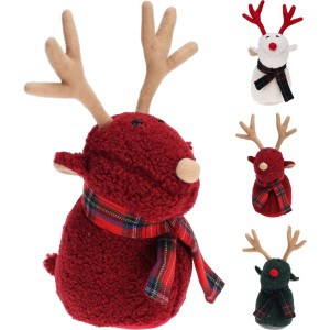 Weihnachtsdeko Türstopper Rentier, mehrfarbig, 3-fach sortiert. Dekorativer Türhalter aus Stoff mit Karomuster.