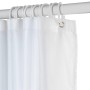 Wenko Teleskop-Duschvorhangstange Luz, ausziehbar, rostfrei, 70-115 cm, Weiß mit Duschvorhang.