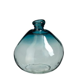 Blaue Mica Decorations Vase Organic, 32 cm hoch, aus Glas mit organischen Formen.