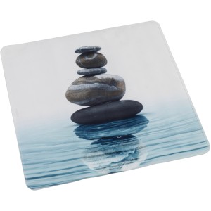 Wenko Duscheinlage Meditation mit Stein-Motiv in Blau-Grau, 54x54 cm.
