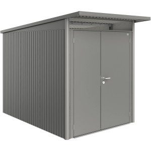 Biohort Metall-Gerätehaus AvantGarde Gr. A3 quarzgrau-metallic Doppeltür schmal