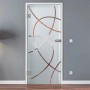 Levidor Glastür Office/Studio, satiniertes Sicherheitsglas mit elegantem, geschwungenem Design. DIN-Links.